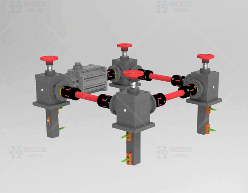 锥齿轮丝杠移动-四台联动