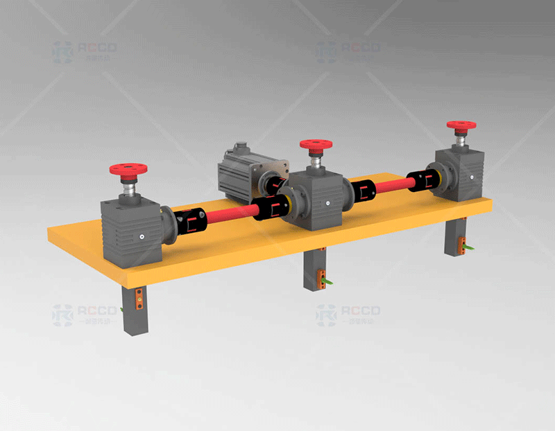 锥齿轮丝杠移动-三台联动