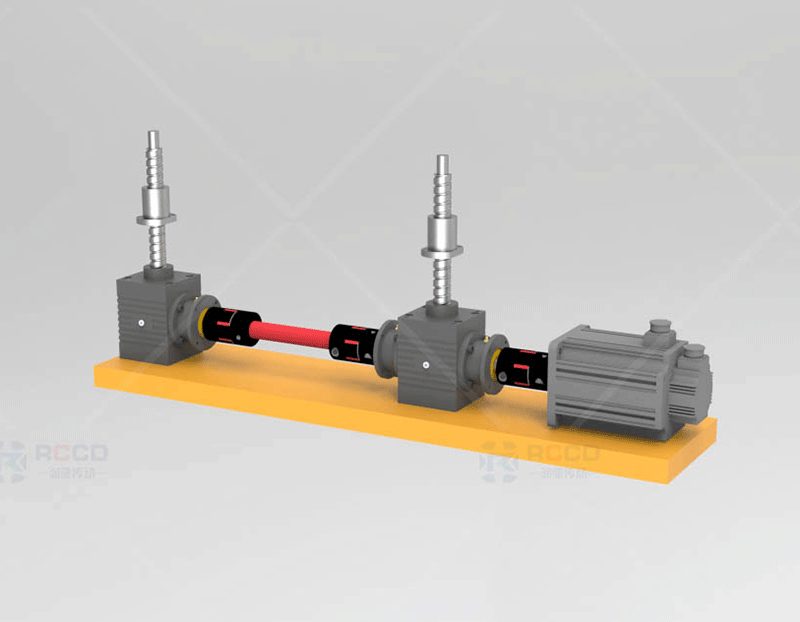 锥齿轮螺母移动-两台联动
