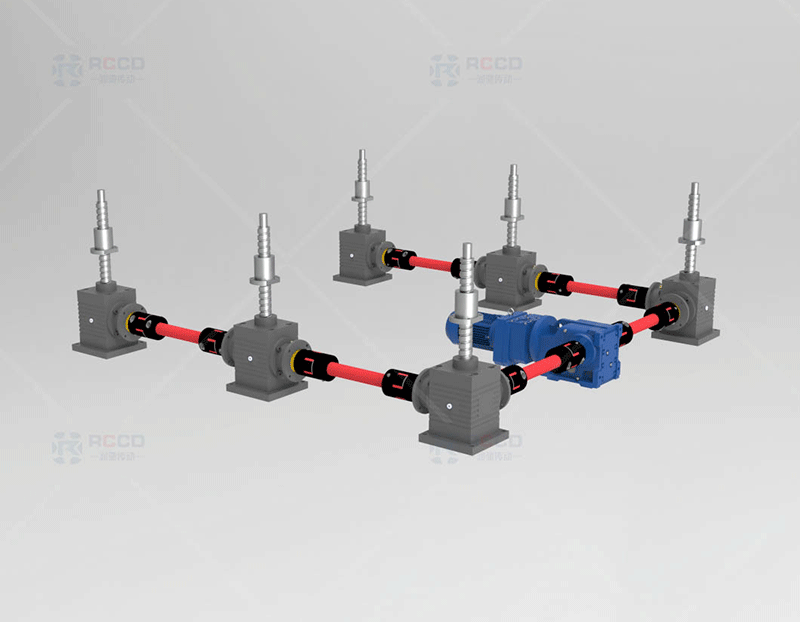 锥齿轮螺母移动-六台联动
