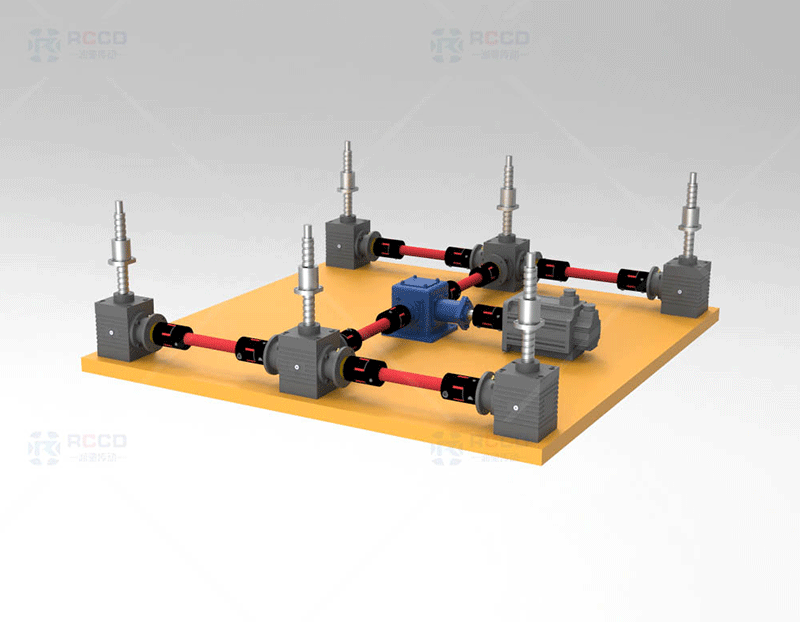 锥齿轮螺母移动-六台联动