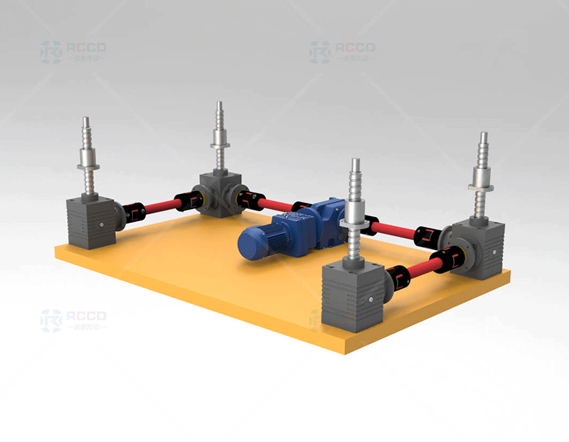 锥齿轮螺母移动-四台联动