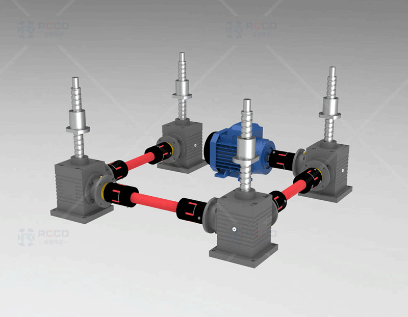 锥齿轮螺母移动-四台联动